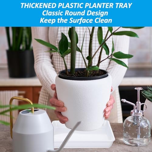 PATIKIL Plant Saucer Tray, 10 Pack 10 Inch Plastic Square Plant Saucer Flower Planter Drip Tray for Indoors Outdoors Patio Balcony, White - Image 3