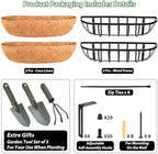 LCHUANG Railing Planter Window Box - 2 Pack 30 Inch Deck Balcony Rail Planter with Coconut Coir Liner, Fence Metal Hanging Flower Planter Basket Deck Railing Planter Boxes for Outdoor Garden - Image 3