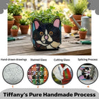 Handmade Stained Glass Black Cat Planter, Decorative Succulent Pot with Drainage, Indoor Plant Holder, Home Decor - Image 2