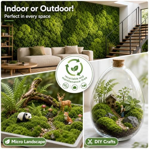 Artificial Moss Mat, Faux Moss Sheet for DIY Crafts, Indoor & Outdoor Decor - Image 3