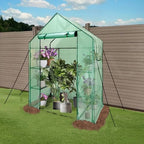 Heyfurni Walk in Greenhouse with Shelves,Walk-in Plant Green House with Durable Green PE Cover, 3 Tiers 6 Shelves Stands with Ground Pegs & Ropes for Stability, 56"x28"x76" - Image 2