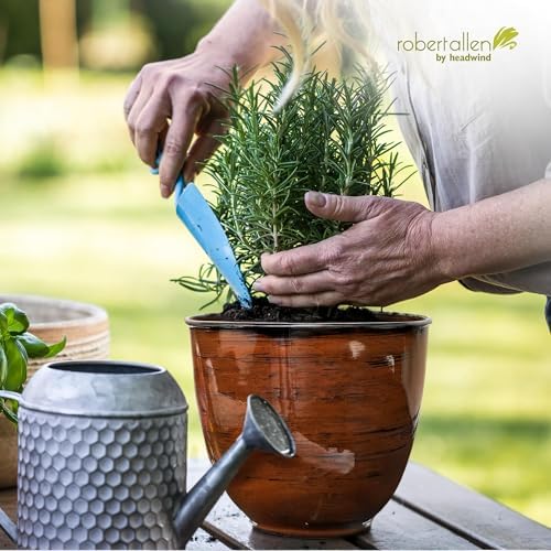 Headwind Glazed Ironstone Hamilton Collection Decorative Plant Pot – 12" Chestnut Brown Pot – Lightweight & Durable with Drainage Flower Pots for Indoor Plants & Outdoor Planter Use by Robert Allen - Image 5