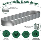 2PCS 12x2x1FT Galvanized Metal Raised Garden Bed,Outdoor Planter Box for Vegetables - Image 2