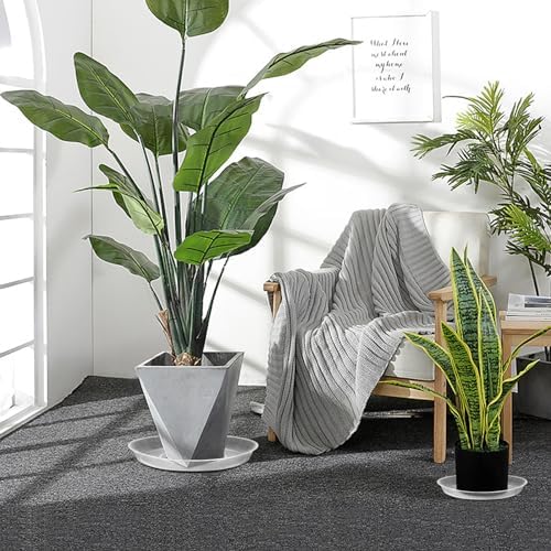 OUPSAUI 4 Pack Clear Plant Saucer 4 6 8 10 12 14 16 18 20 22 Inch Plant Trays for Pots, Plastic Extra Large Planter Saucers for Outdoors Indoors, Drip Catcher Water Tray for Plants (18 Inch) - Image 4