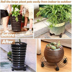 6 Packs Large Metal Plant Caddy with Wheels 13" and 11.8" Heavy-duty Wrought Iron Rolling Plant Stands with Casters Plant Dolly Plant Roller Base Indoor and Outdoor Plant Pot Movers Planter Rollers - Image 6