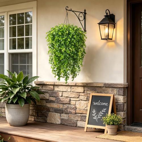 2 Set Fake Hanging Plants Baskets for Outdoors 30" Fall Plants Baskets - Image 4