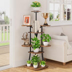 LATIBELL Corner Plant Stand with Grow Light, Brown, 48" 8 Tier - Image 3