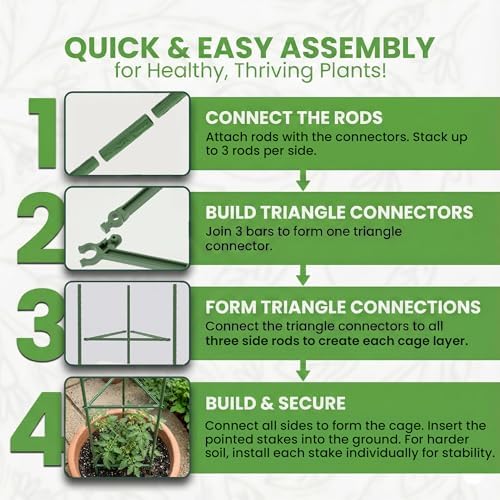 6 Pack 68" Tomato Cages for Garden - Large Tomato Plant Support Trellis - Image 7
