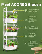 Hydroponics Growing System,AOONEG 42Pods Indoor Herb Garden with LED Grow Light,Hydroponics Growing System Kit with Automatic Timer,Pump System,Adjustable Height,No Seed - Image 2