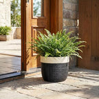 9.8 Inch Planter, Ceramic Pots for Plants, Round Flower Pots, Black - Image 6