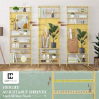 CAPHAUS Bookshelf, 5-Tier Book Shelf, Tall Ladder Shelf with Bamboo Frame,Freestanding Storage Shelves Display Rack, for Living Room,Home Office Kitchen,Bedroom,Plant Stand Bathroom,Black - Image 3