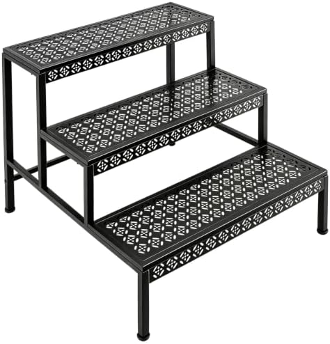 3 Tier Metal Plant Stand, Ladder Flower Pot Holder Plant Stands by Meyoppm