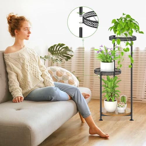 Oppro 3 Tier Plant Stand Indoor Outdoor, 10in Wide Metal Flower Shelf - Image 5
