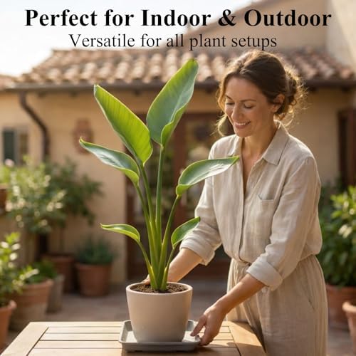 10 Pack Square Plant Saucer 14 Inch Plastic Drip Trays to Catch Water, Gray - Image 7