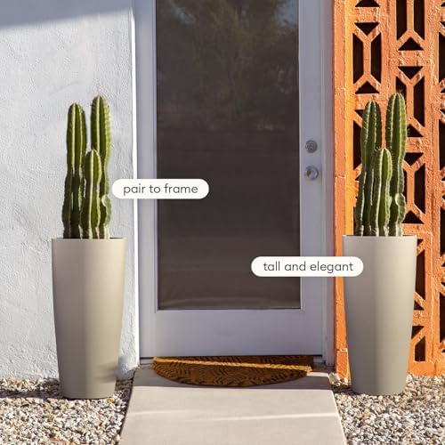 Veradek Mason Series Vega Planter - Tall Round Outdoor Planter with Shelf - Image 4
