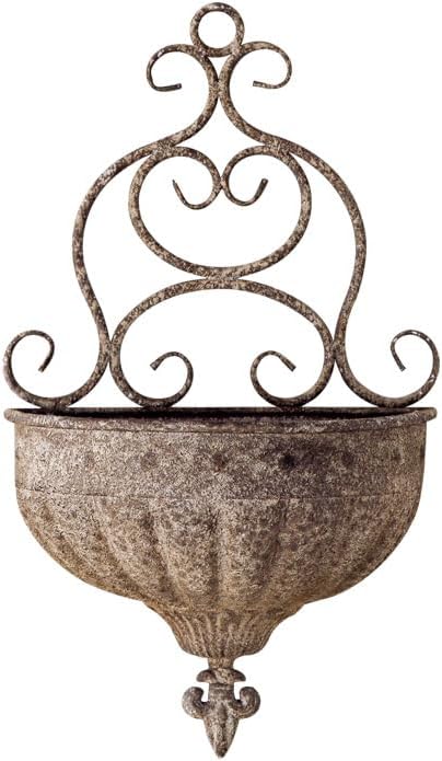 Vintage Wall Hanging Planters - Antique Victorian Style Metal Wall Planter Holder, Half Round Hanging Basket Flower Pots, Unique Pastoral Retro Decoration for Succulent, Air Plants, Indoor by NOONEAU