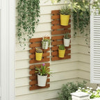 Furinno TIOMAN Outdoor Vertical Wall Planter, Set of 4 Wooden Hanging Planters, for Indoor, Outdoor Plants, Balcony, Patio, Light Wood - Image 2