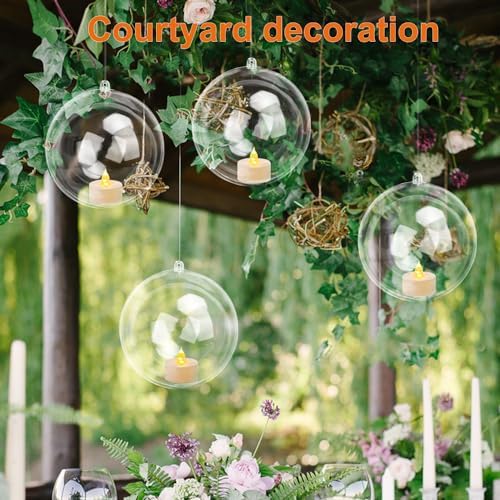 20 Pcs 5.5 Inch Clear Acrylic Fillable Balls, Christmas DIY Fillable Ornaments Balls, Acrylic Ornaments Ball for Christmas, Holidays, Weddings, Parties, and Home Decor - Image 4