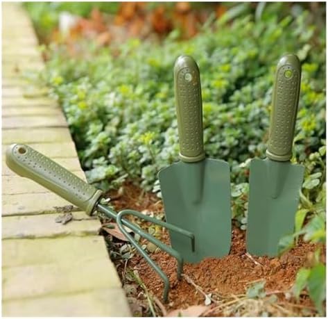 Garden Shovel,Garden Trowel, 3 Pieces Gardening Hand Kits Garden Accessories, Stainless Steel Loose Soil Pot Flowering Tool Gardening Gifts for Women Men, Green, Parent - Image 6