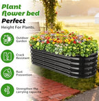 YSEJOMP 17" Tall Oval-Shaped/Elliptic Metal Raised Garden Bed Outdoor Black - Image 2