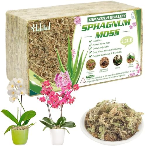 Halatool 2.2 LB Sphagnum Moss for Plants, 40 QT Long Fiber Orchid Moss by HALATOOL
