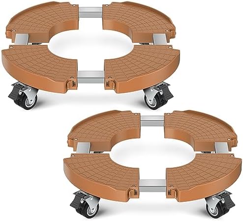 VANCASTLE Plant Caddy with Lockable Wheels 15-22'' Adjustable Plant Stand by VANCASTLE