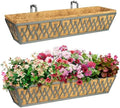2 Pack 30 Inch Window Boxes Planters Railing Planter Box with Adjustable Brackets for Porch Fence Patio Balcony Hanging Flower Baskets with Coco Liners for Outdoor Garden Decor - Dark Grey by KarlliuHOMEGARDEN