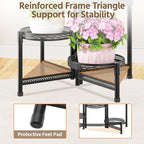 LASZOLA Plant Stand Indoor Outdoor Tall with 10 Inch Larger Tray, Black - Image 6