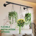2 pcs Hanging Planters Rod – Plant Hanger Indoor for Window Ceiling, Hanging Plant Shelf for Wall Planter House Plants, Plant Shelves Metal Holder Bar 47.5In (Pots, Plants, Chains not Included) - Image 6