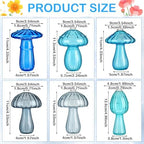 7 Pcs Glass Mushroom Vase Propagation Station with Hydroponic Plant and Artificial Fake Moss 6 Colored Plant Vase Table Centerpiece Decor for Forest Birthday Wedding Party Decoration (Blue) - Image 2
