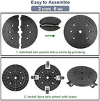 14 Inch Plant Caddy with Wheels Outdoor Indoor, Rolling Plant Stand for 400lb Heavy Duty Flower Pots, Round Plant Rollers Lockable Potted Planter Dolly, 2 Pack Black - Image 6