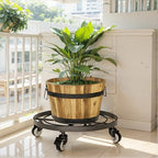 Idzo Round Heavy Duty Plant Caddy with Wheels, Cast Iron Plant Dolly, Plant Stand with Wheels, Load Capacity 180 Lbs, Repositioning Heavy Pots, Hauling Heavy Household Items, 14 Inch - Black - Image 7