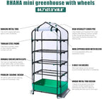 5 Tier Mini Greenhouse with Wheels for Indoor Outdoor, Portable Green House with PVC Cover and Shelves for Seedling, Greenhouse with Waterproof Mat and Cover Tape, Gardening Gifts for Women Men - Image 5