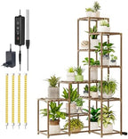 Bamworld Corner Plant Stand With Grow Lights - Tall Shelf Indoor Outdoor - Image 7