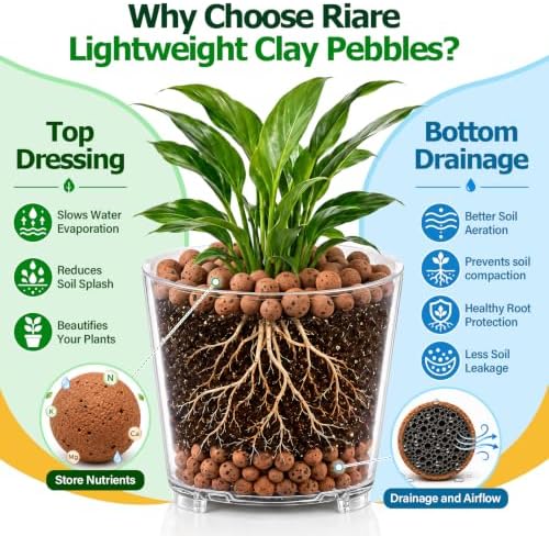 Riare 14LB Organic Leca Clay Pebbles for Plants, 4-16mm Drainage Leca Balls - Image 4