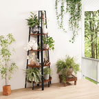 Yoobure 4-Tier Corner Shelf Stand- 54" Tall Corner Bookshelf with Metal Frame, Industrial Ladder Corner Shelves Display Shelf for Bedroom Living Room, Corner Bookcase Corner Plant Stand for Balcony - Image 6