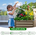 Land Guard Galvanized Oval Large Metal Raised Garden Bed with Legs for Vegetables (Beige) - Image 2