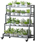 YIZAJIA Plant Stand Indoor Outdoor Tiered Stands Shelf With wheel 4 Tier by YIZAIJIA