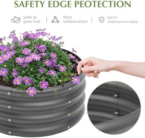 Besebay 2-Pack 2x1ft Galvanized Raised Garden Bed, Outdoor Planter Bed, - Image 4