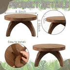 Novabright 2 Pcs Short Plant Stand Small Wood Plant Stool, Rustic Color - Image 3