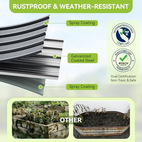 Ohuhu 6x3x1.5 FT Metal Raised Garden Bed Outdoor, Heavy Duty Planter Box - Image 4