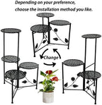 NAKUPE Plant Stand Indoor Outdoor, 4 Tier Metal Corner Flower Shelf, Black - Image 4
