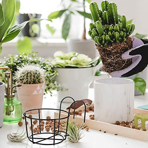 12 Pcs Hanging Railing Planters 6 Inch Flower Pot Holders Black Potted Stand Railing Planter Iron Rack Balcony Planter Basket Small Shelf Container for Indoor Outdoor Balcony Fence Garden Flower Pot - Image 7