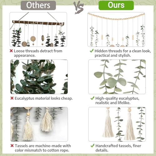 Dahey Plant Propagation Station and Wall Hanging Artificial Plant Eucalyptus for Living Dining Room Nursery Bathroom Bedroom Kitchen Decoration - Image 7
