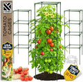 3 Pack 58" Square Tomato Cages for Garden - Large Tomato Trellis Stakes by K-BRANDS