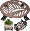 1-Pack Large Metal Plant Caddy with Wheels 16 Inches Heavy-duty Rolling Plant Stands with Casters Wheeled Flower Pot Mover Rollers Rust-proof Iron Planter Dolly Coasters for Indoor Outdoor Use by PartyZealot