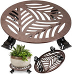 1-Pack Large Metal Plant Caddy with Wheels 16 Inches Heavy-duty Rolling Plant Stands with Casters Wheeled Flower Pot Mover Rollers Rust-proof Iron Planter Dolly Coasters for Indoor Outdoor Use by PartyZealot
