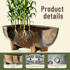 6 Set Whiskey Barrel Planter,16.14x11.8x7.28 Inch - Image 4