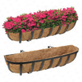 30 Inch 2 Packs Window Boxes Planters Railing Planter Box with Adjustable Brackets for Porch Fence Patio Balcony Hanging Flower Baskets with Coco Liners for Outdoor Garden Décor(30IN/2Packs) by Unknown