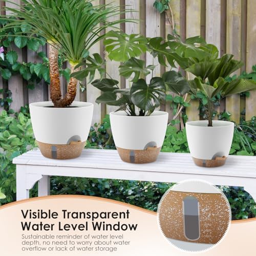 QRRICA 9/10/12 Inch Self Watering Pots for Indoor & Outdoor Plants - Image 6